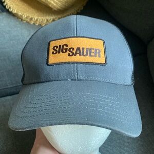 Sig Sauer Brand Logo Patch Snapback Baseball Hat Trucker Hat Black Grey